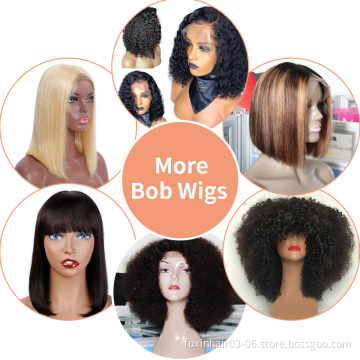 Glueless Water Wave Human Hair Hd Lace Frontal Wigs Waterwave Full Lace Wig Kinky Curly Human Hair Wig Short Bob Ombre Mongolian